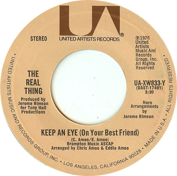 The Real Thing : You To Me Are Everything / Keep An Eye (On Your Best Friend) (7", Single, Styrene)