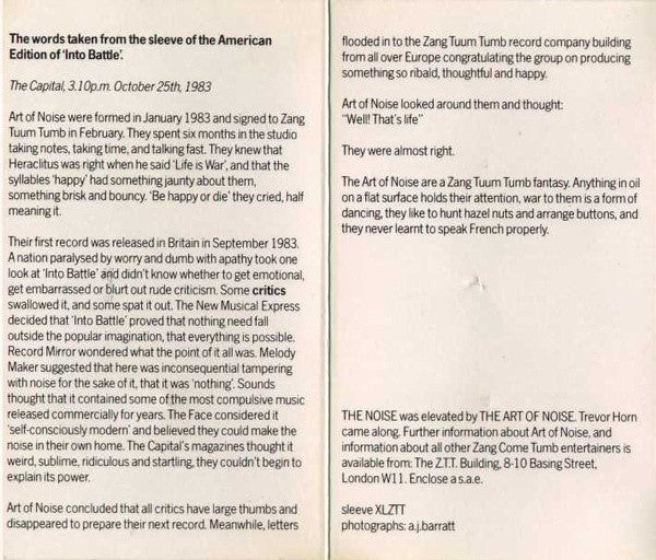 Art Of Noise* : Into Battle With Art Of Noise (Cass, EP)