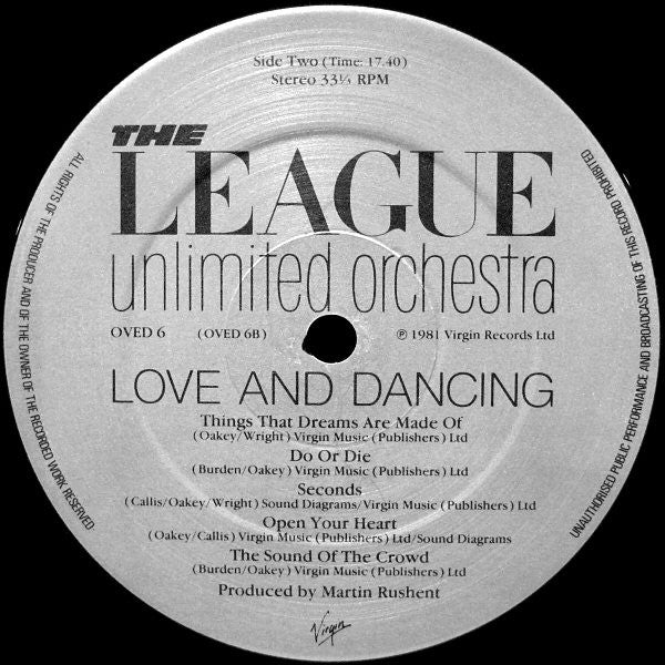 The League Unlimited Orchestra : Love And Dancing (LP, Album, Mixed)