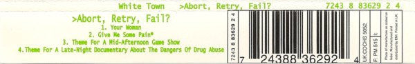 White Town : >Abort, Retry, Fail?_ Your Woman (CD, Single)