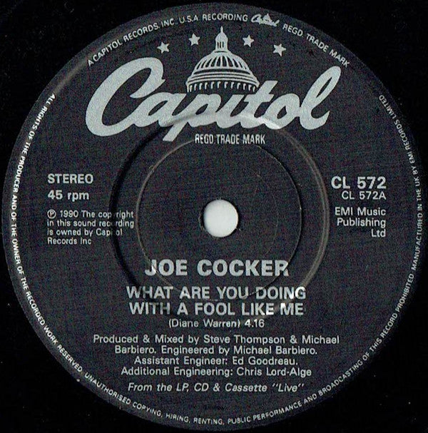 Joe Cocker : What Are You Doing With A Fool Like Me (7", Single)