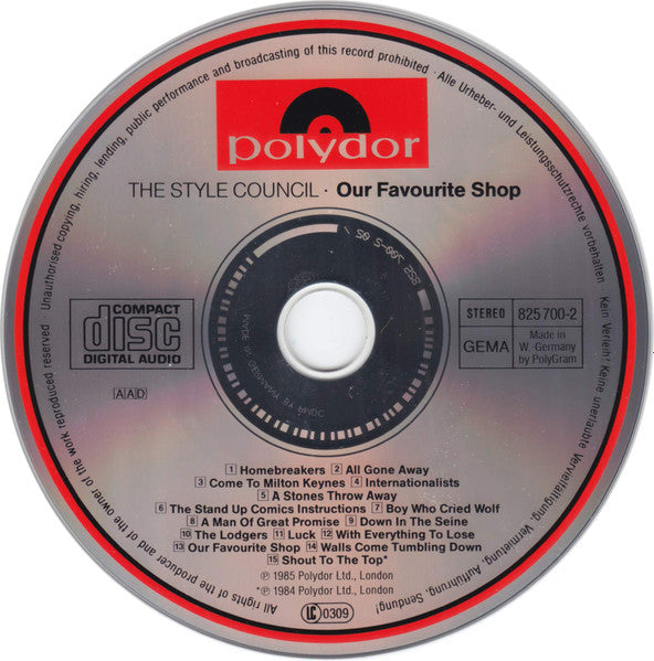 The Style Council : Our Favourite Shop (CD, Album, RE, RP, PMD)