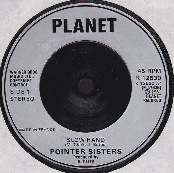 Pointer Sisters : Slow Hand (7", Single, Sil)