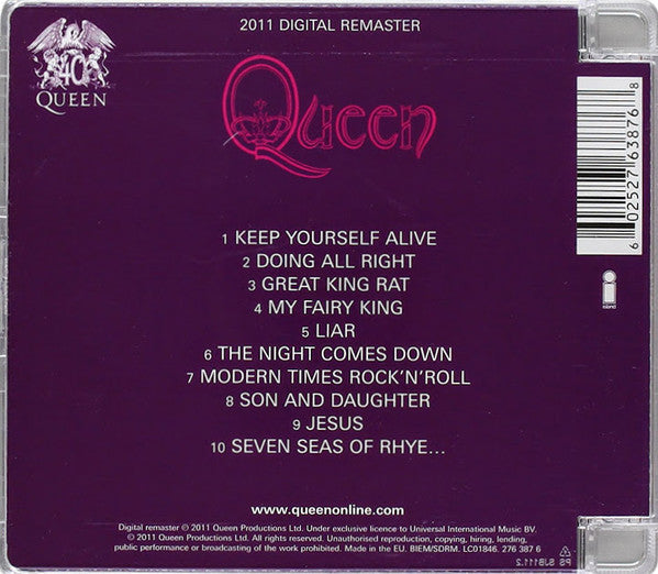 Queen : Queen (CD, Album, RE, RM)