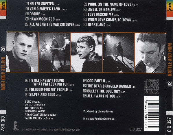 U2 : Rattle And Hum (CD, Album)
