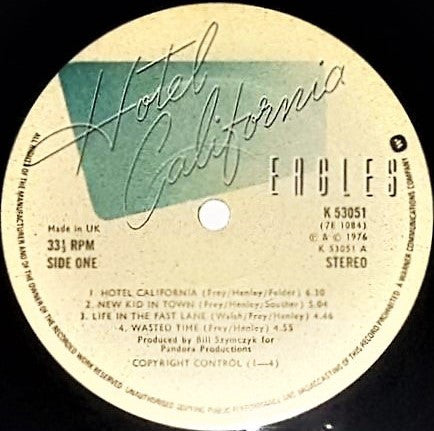 Eagles : Hotel California (LP, Album, All)