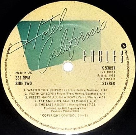 Eagles : Hotel California (LP, Album, All)