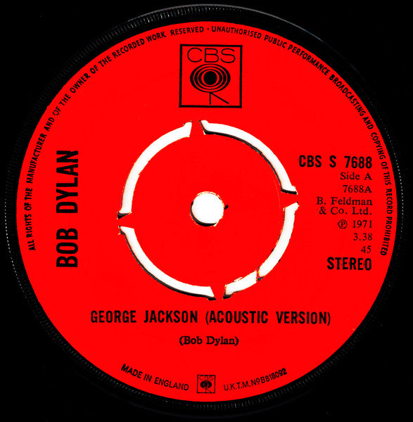 Bob Dylan : George Jackson (7", Single, 4-P)