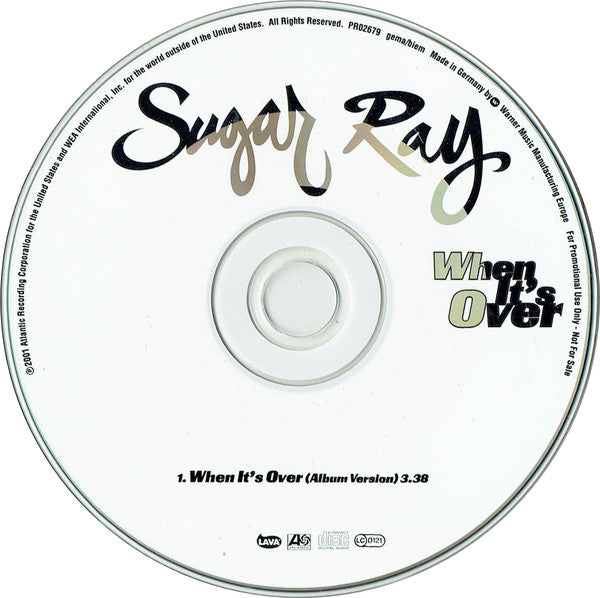 Sugar Ray (2) : When It's Over (CD, Single, Promo)