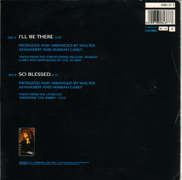 Mariah Carey : I'll Be There (7", Single, Sma)