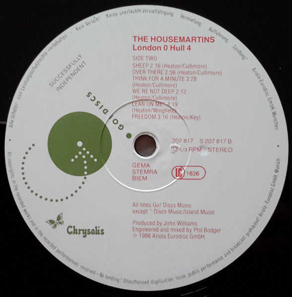 The Housemartins : London 0 Hull 4 (LP, Album + 7", Single)