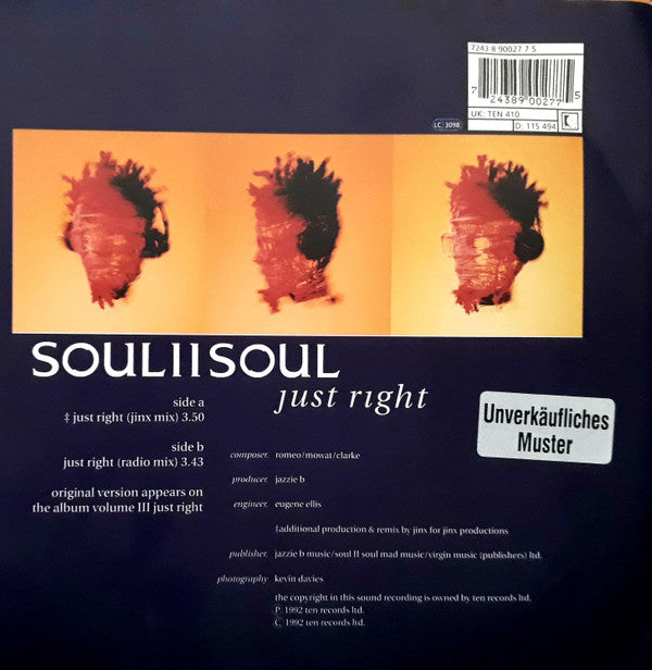 Soul II Soul : Just Right (7")