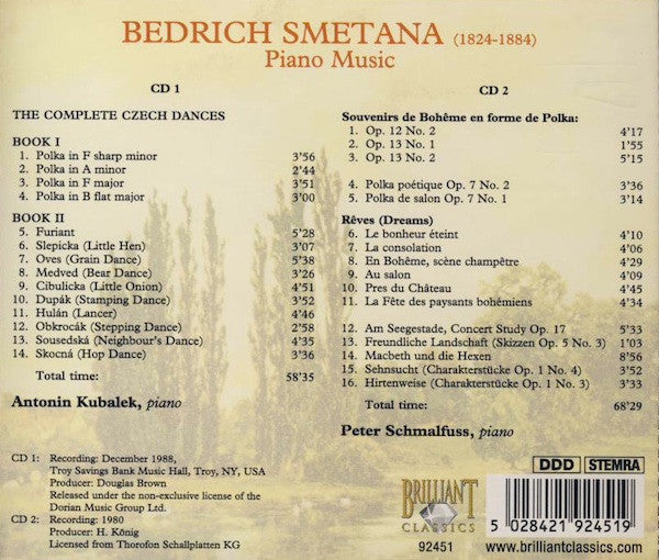 Bedřich Smetana : Piano Music (2xCD, Comp)