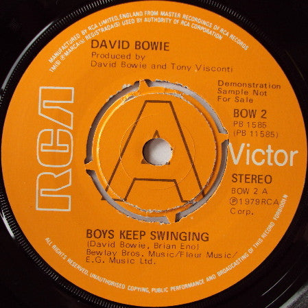 David Bowie : Boys Keep Swinging (7", Single, Promo)