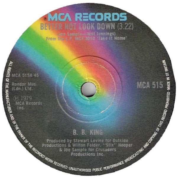 B.B. King : Better Not Look Down (7", Single, Pap)