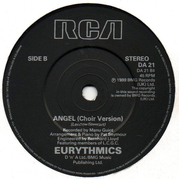 Eurythmics : Angel (7", Single)