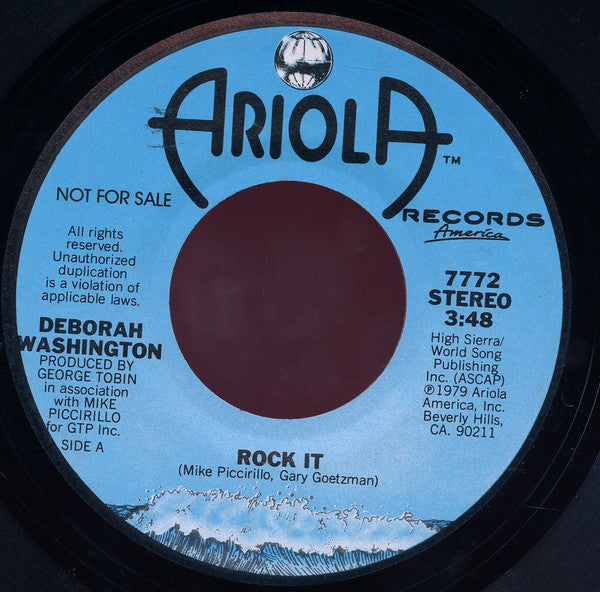 Deborah Washington : Rock It (7", Single, Promo)