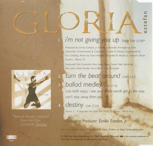 Gloria Estefan : I'm Not Giving You Up (CD, Single)