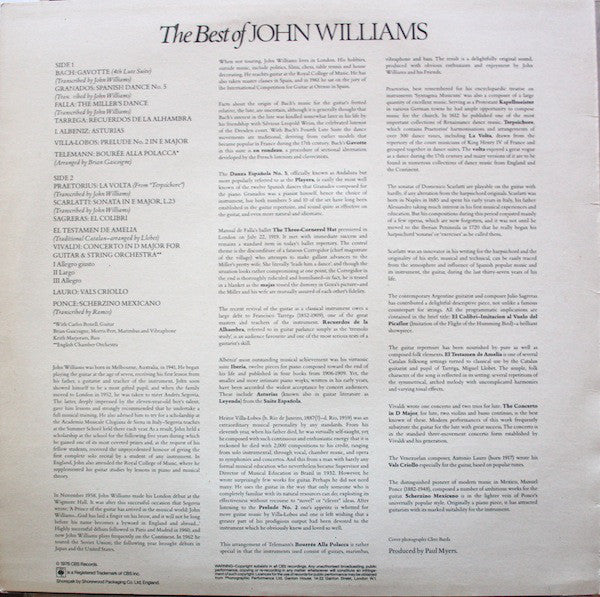 John Williams (7) : The Best Of John Williams (LP, Comp)