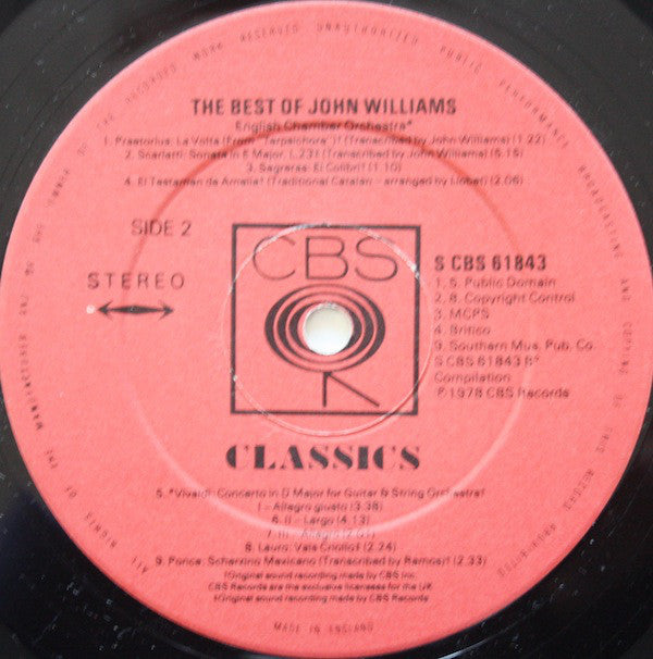 John Williams (7) : The Best Of John Williams (LP, Comp)