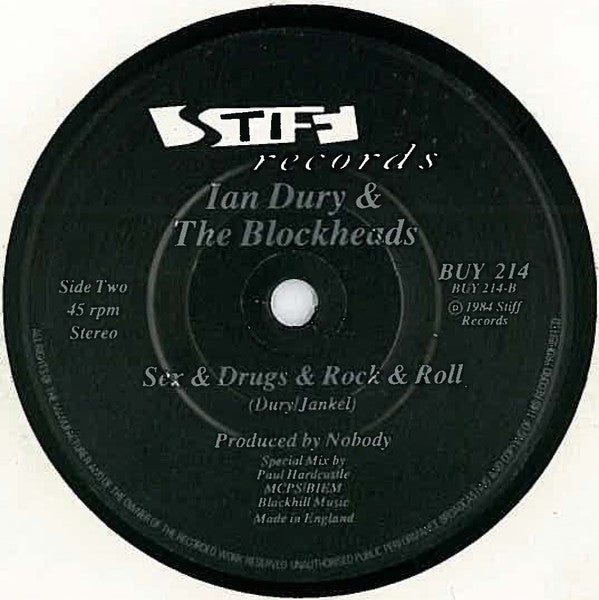 Ian Dury And The Blockheads : Hit Me With Your Rhythm Stick (Paul Hardcastle Remixes) (7", Single)