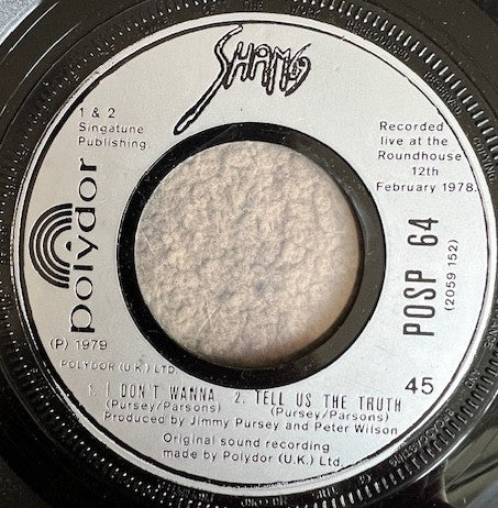 Sham 69 : Hersham Boys (7", Single, Juk)