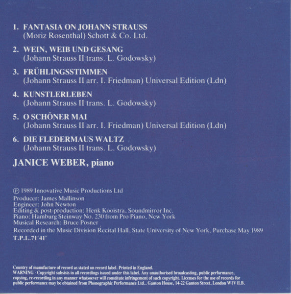 Janice Weber | Johann Strauss Jr. : Wien, Weber Und Strauss (CD, Album)