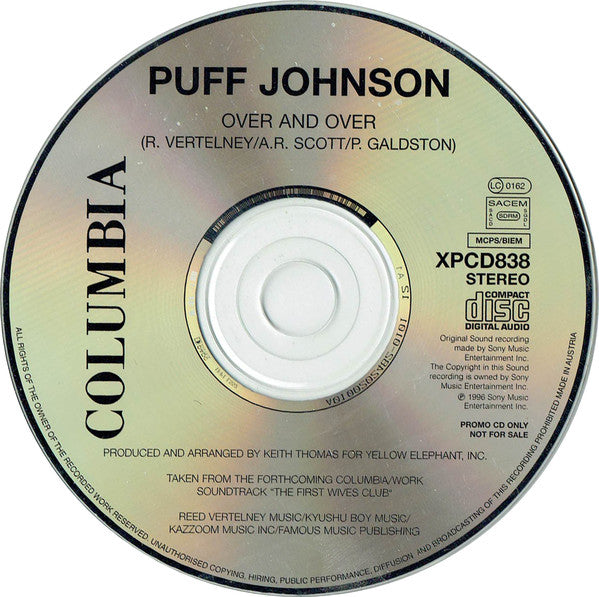 Puff Johnson : Over And Over (CD, Single, Promo)