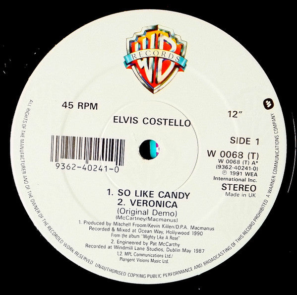 Elvis Costello : So Like Candy (12")