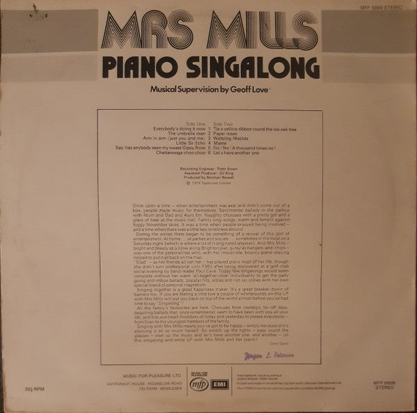 Mrs. Mills : Piano Singalong (LP, Album)