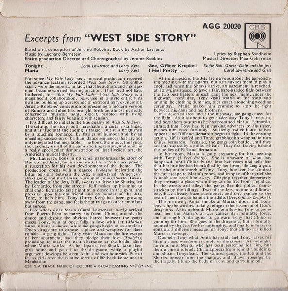 Various : Excerpts From West Side Story No. 1 (7")