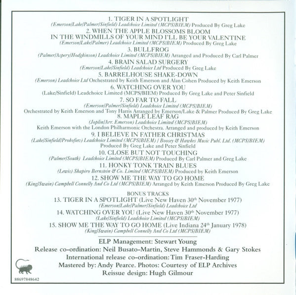 Emerson Lake & Palmer* : Works Volume 2 (CD, Album, RE)