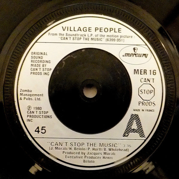 Village People : Can't Stop The Music (7", Single, Var)