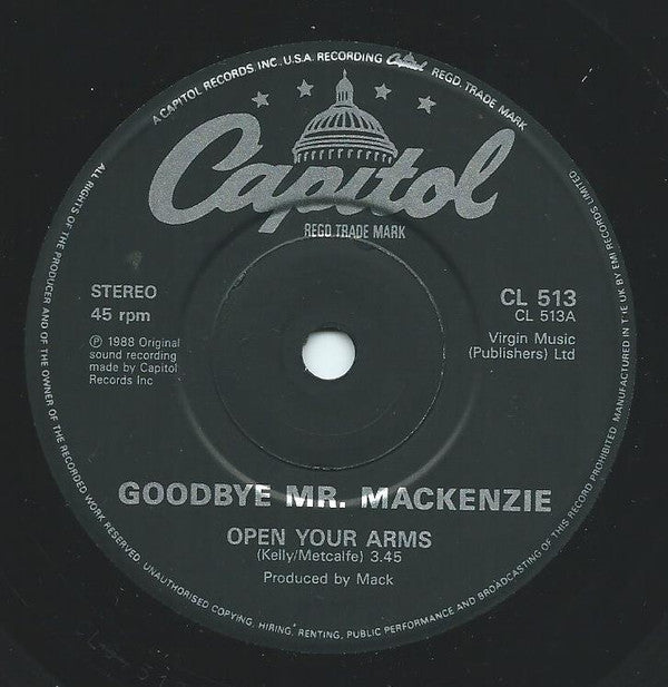 Goodbye Mr. Mackenzie : Open Your Arms (7", Gat)
