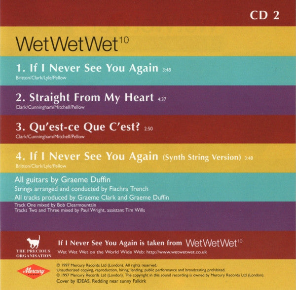 Wet Wet Wet : If I Never See You Again (CD, Single, Ltd, CD2)