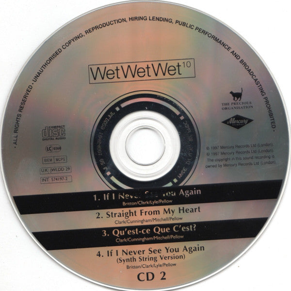 Wet Wet Wet : If I Never See You Again (CD, Single, Ltd, CD2)