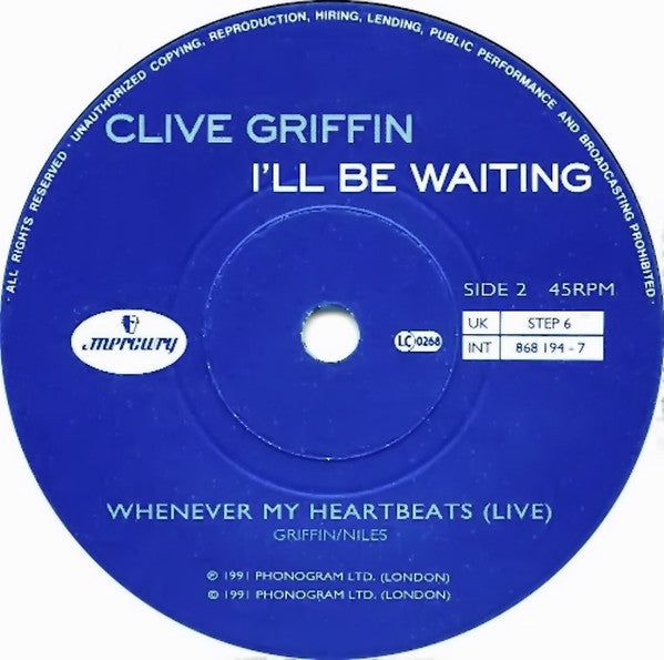 Clive Griffin : I'll Be Waiting (7", Single)