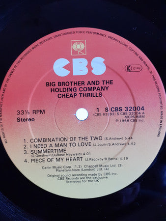Big Brother & The Holding Company : Cheap Thrills (LP, Album)