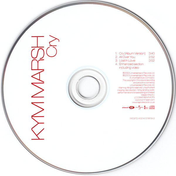 Kym Marsh : Cry (CD, Single, Enh, CD1)