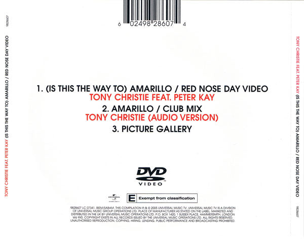 Tony Christie Feat. Peter Kay : (Is This The Way) To Amarillo (DVD-V, Single)