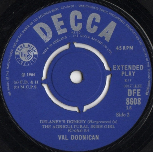 Val Doonican : The Green Shades Of (7", EP, Mono)