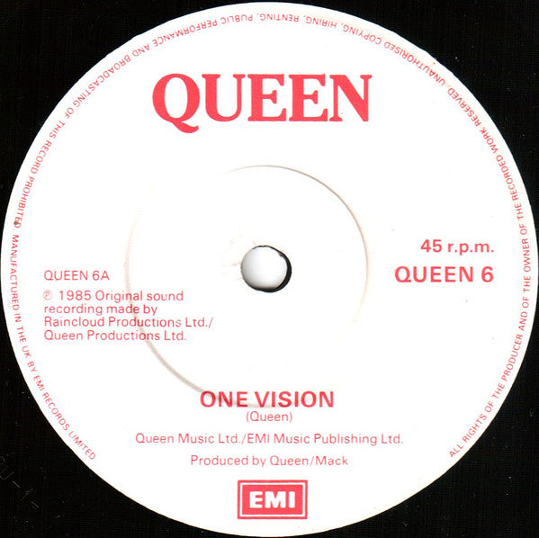 Queen : One Vision (7", Single, Inn)