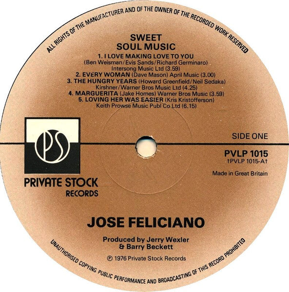 José Feliciano : Sweet Soul Music (LP)