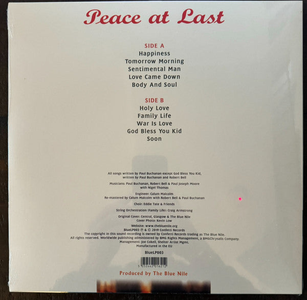 The Blue Nile : Peace At Last (LP, Album, Ltd, RE, 180)