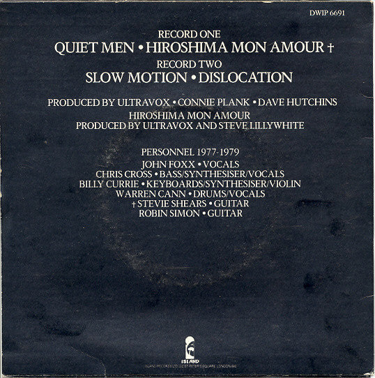 Ultravox : Slow Motion / Quiet Men / Hiroshima Mon Amour / Dislocation (2x7", Single)