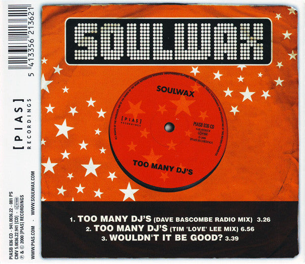 Soulwax : Too Many DJ's (CD, Single, CD1)