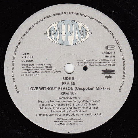 Praise : Love Without Reason (7", Single)