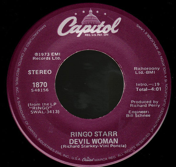 Ringo Starr : You're Sixteen (7", Single, RE, Jac)