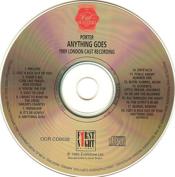 Various : Anything Goes: 1989 London Cast Recording (CD, Album, RE)