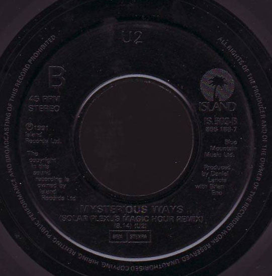 U2 : Mysterious Ways (7", Single, Jukebox)